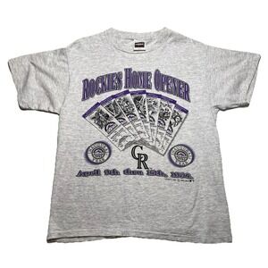 Rockies Baseball Home Opener 1993 Men's Large Vintage T-Shirt Logo 7